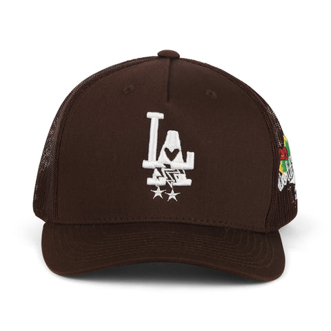 LA World Series Trucker Hat - BROWN
