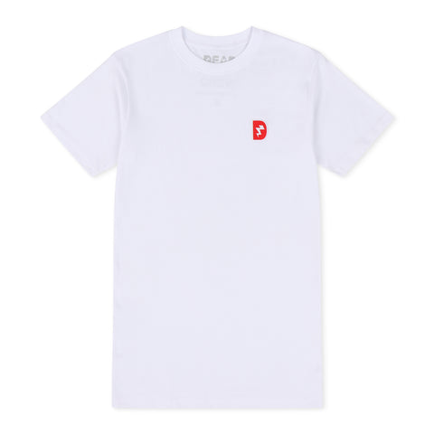 Die-Cut Embroidered D T-Shirt - White
