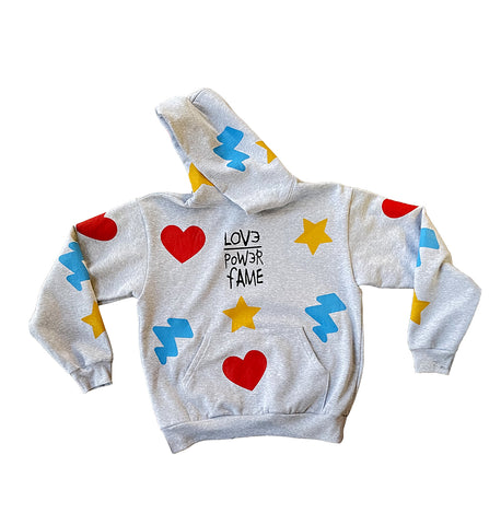 All Over Hearts Bolts Stars Hoodie